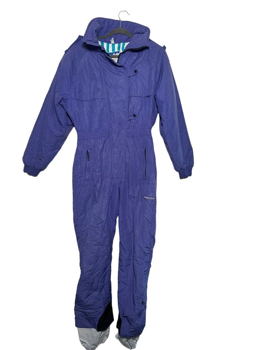 Vintage Women's Powderhorn Mountaineering Blue Snow Jumpsuit Size 8